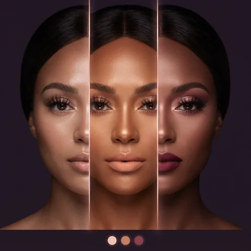 One lipstick connected to a coordinated blush, eyeshadow palette and lip gloss